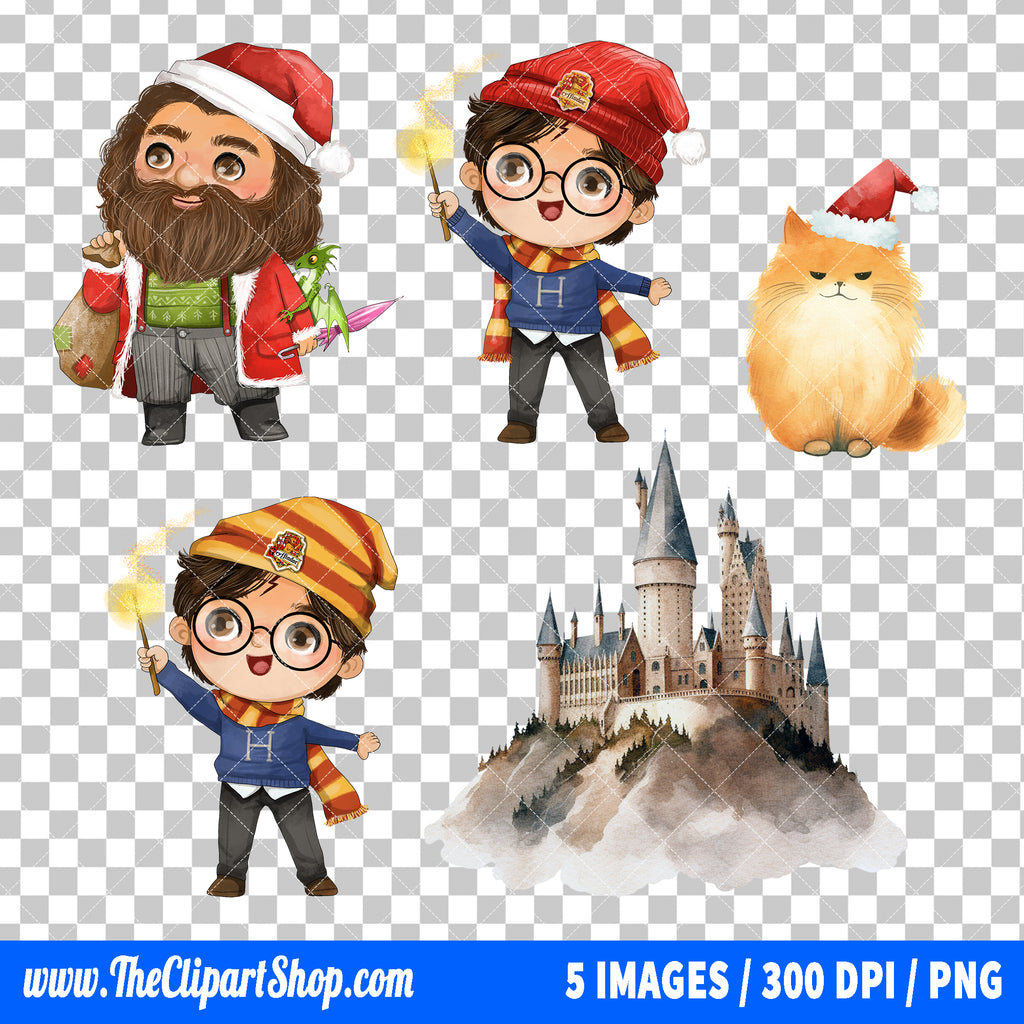 Harry Potter Christmas Clipart PNG Bundle #2