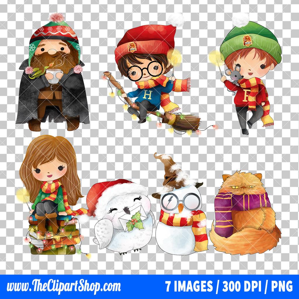 Harry Potter Christmas Clipart PNG Bundle