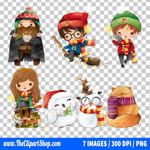 Harry Potter Christmas Clipart PNG Bundle