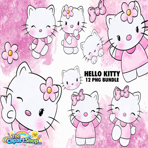 Hello Kitty Clipart PNG Bundle
