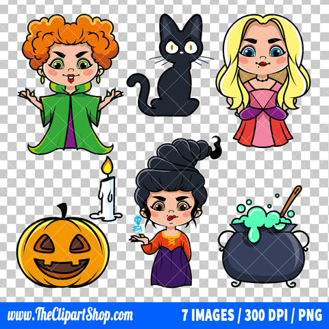 Hocus Pocus Clipart PNG Bundle