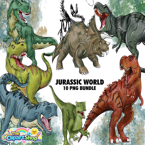Jurassic World Clipart PNG Bundle
