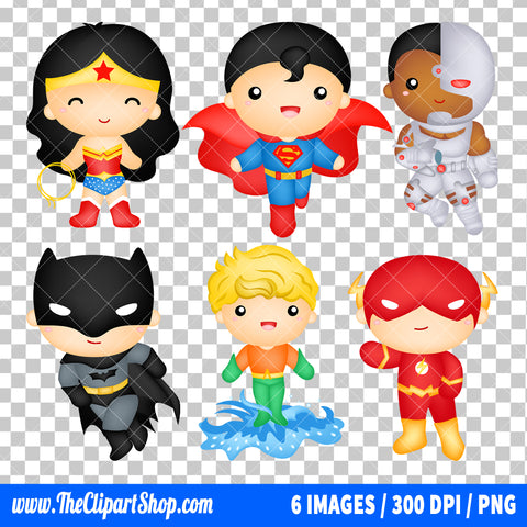 Justice League Clipart PNG Bundle #2