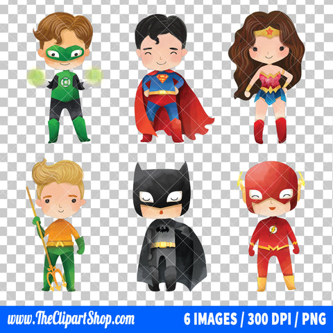 Justice League Clipart PNG Bundle #3