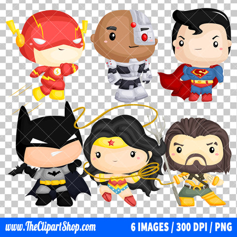 Justice League Clipart PNG Bundle