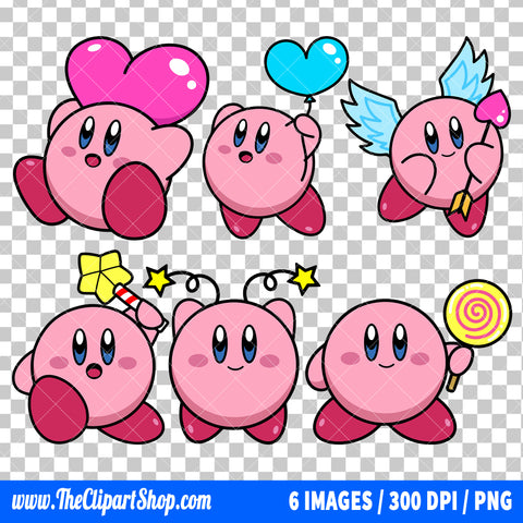 Kirby Clipart PNG Bundle
