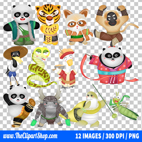 Kung Fu Panda Clipart PNG Bundle