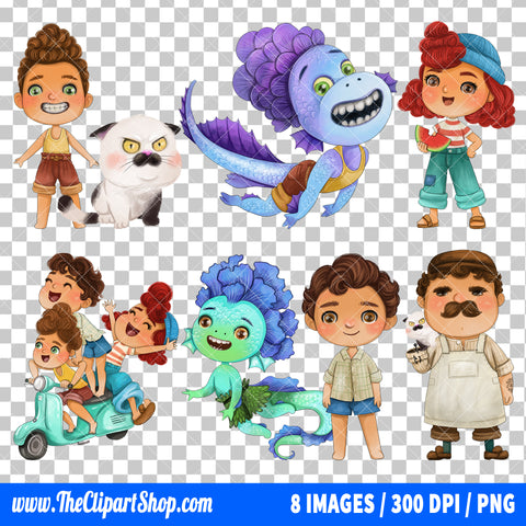 Luca Clipart PNG Bundle
