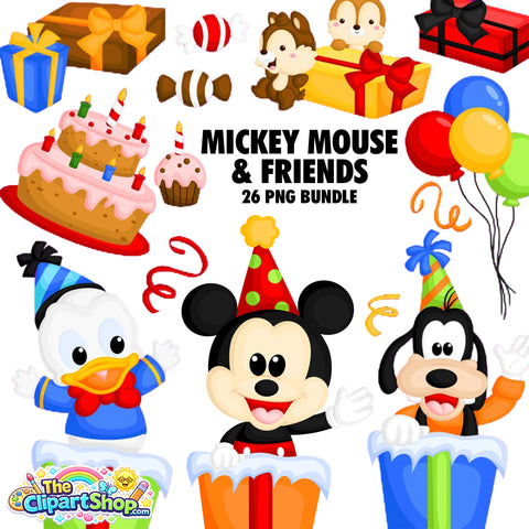 Mickey Mouse and Friends Clipart PNG Bundle