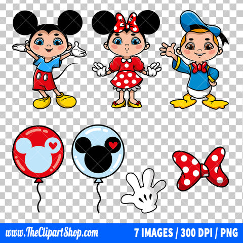Mickey Mouse And Friends Clipart PNG Bundle