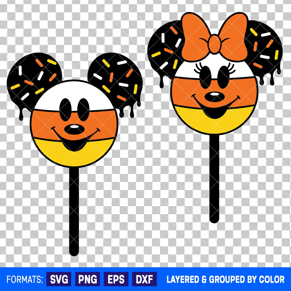Mickey Mouse And Minnie Mouse Candy Corn Bundle SVG Cut Files for Cricut and Silhouette
