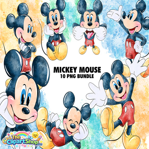 Mickey Mouse Clipart PNG Bundle