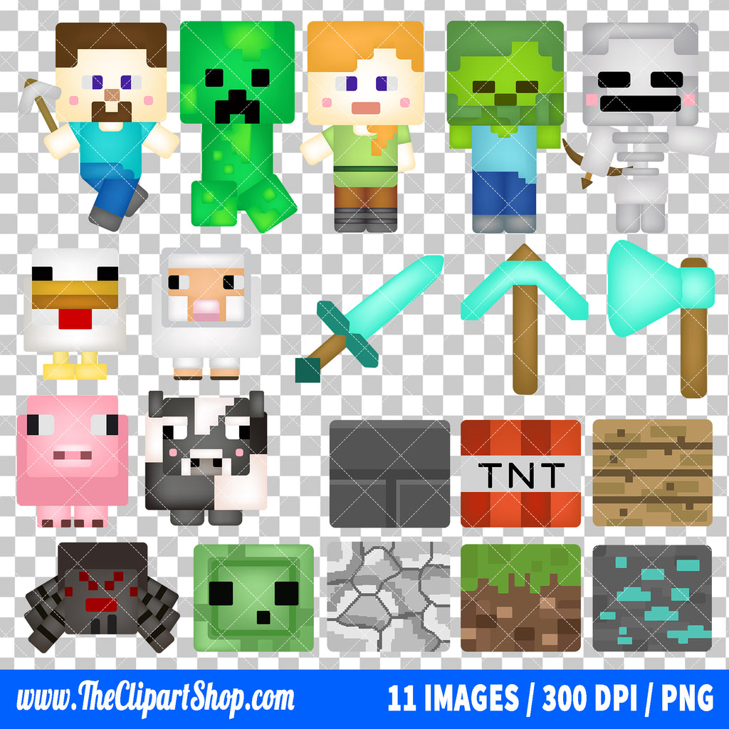 Minecraft Clipart PNG Bundle