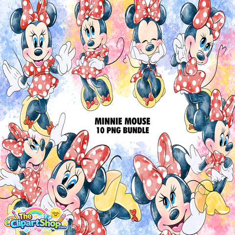 Minnie Mouse Clipart PNG Bundle #3