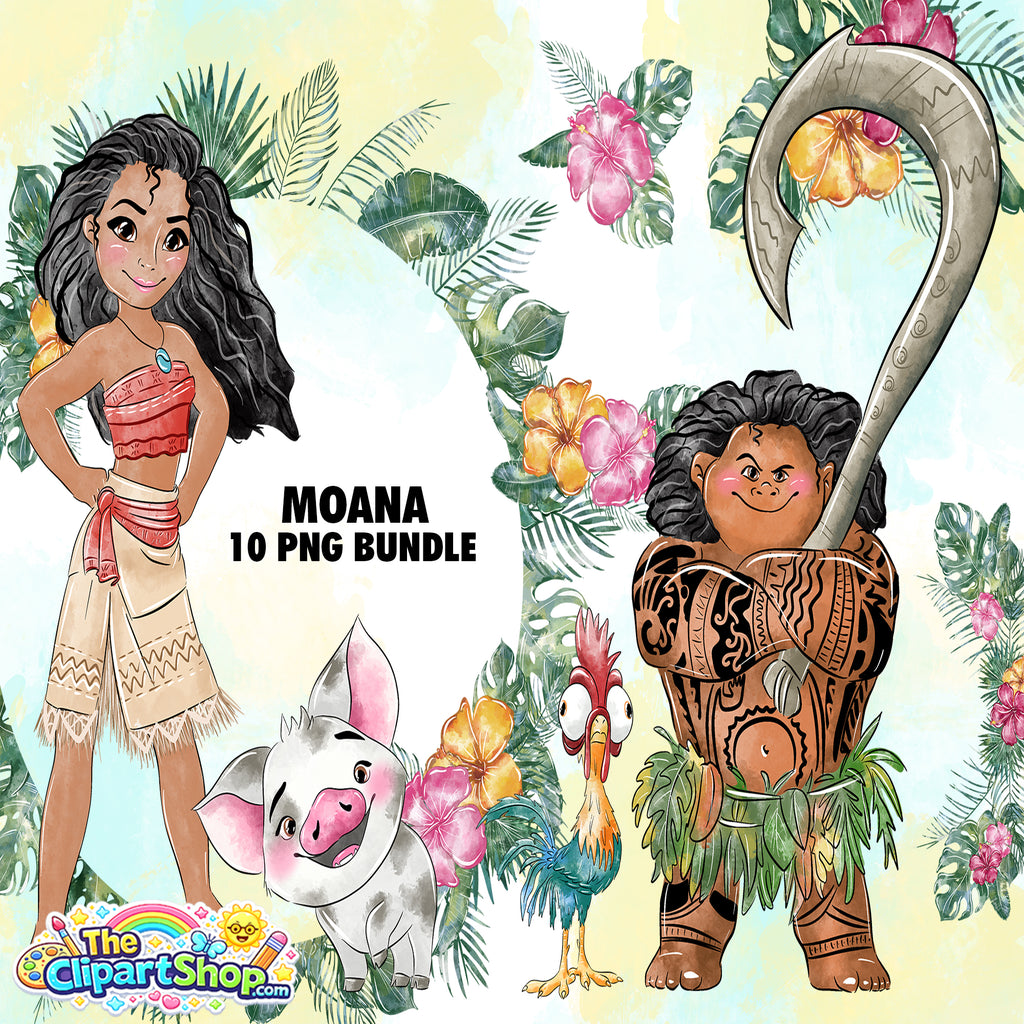 Moana Clipart PNG Bundle