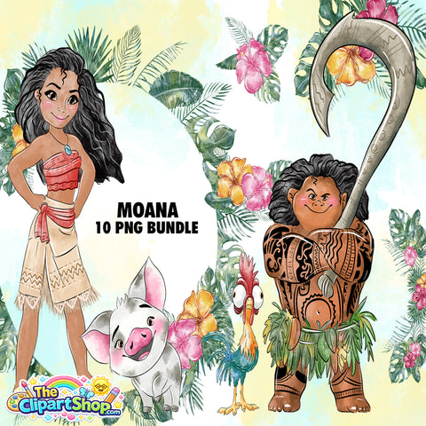 Moana Clipart PNG Bundle