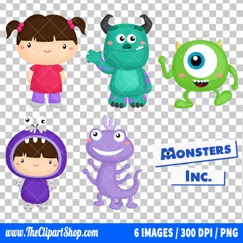 Monster Inc Clipart PNG Bundle