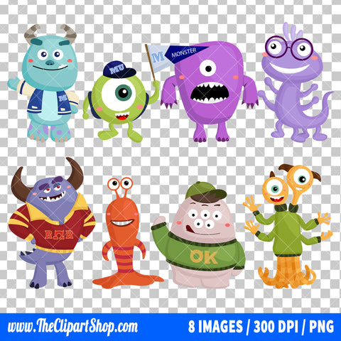 Monster University Clipart PNG Bundle