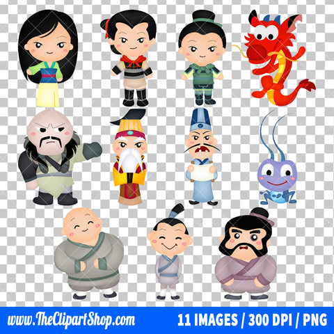 Mulan Clipart PNG Bundle #2
