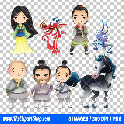 Mulan Clipart PNG Bundle #3