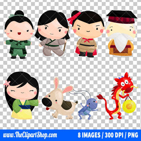 Mulan Clipart PNG Bundle