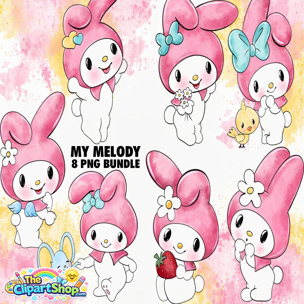 My Melody Clipart PNG Bundle