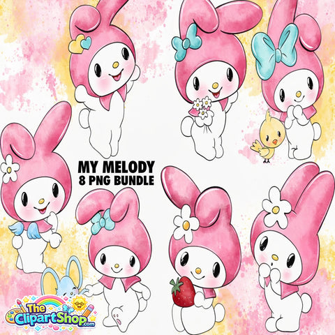 My Melody Clipart PNG Bundle