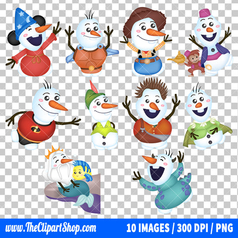 Olaf Clipart PNG Bundle