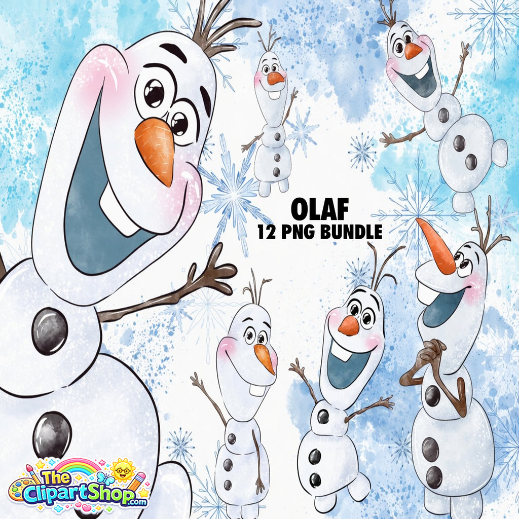 Olaf Frozen Clipart PNG Bundle
