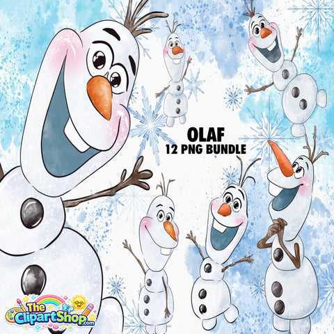 Olaf Frozen Clipart PNG Bundle