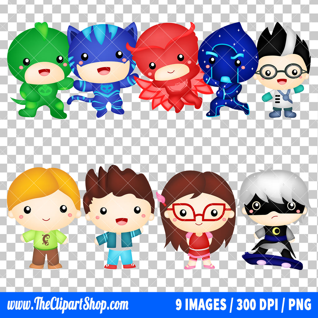 PJ Masks Clipart PNG Bundle #2