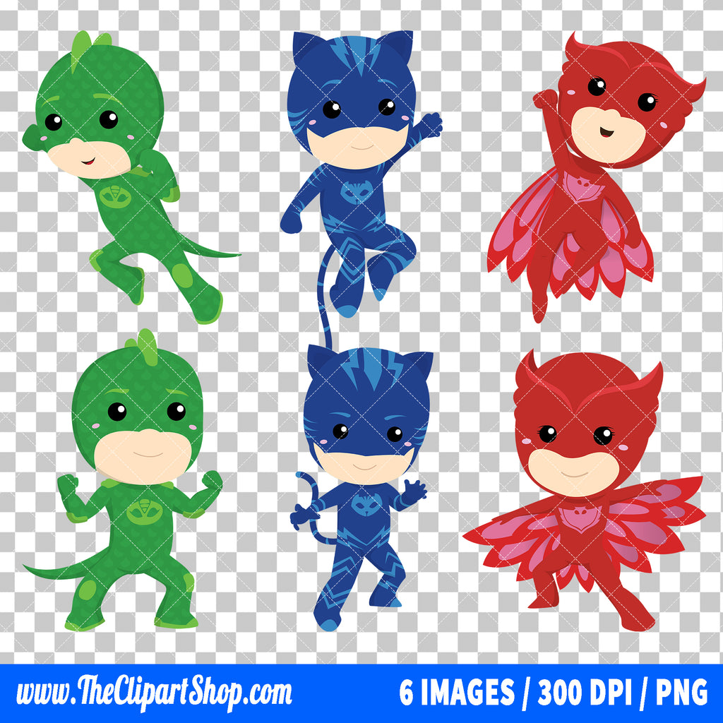 PJ Masks Clipart PNG Bundle