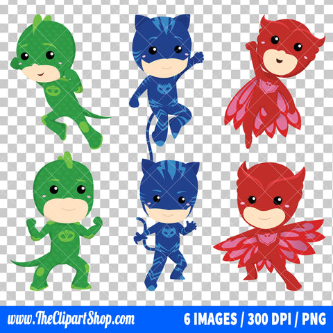PJ Masks Clipart PNG Bundle
