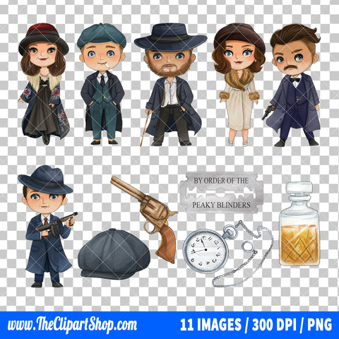 Peaky Blinders Clipart PNG Bundle