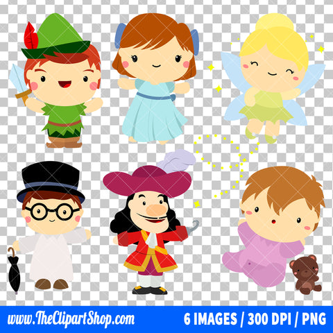 Peter Pan Clipart PNG Bundle
