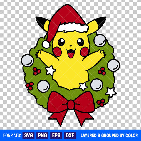 Pikachu Pokemon Christmas SVG Cut File for Cricut and Silhouette