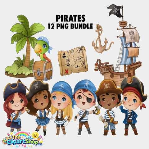 Pirates Clipart PNG Bundle #2
