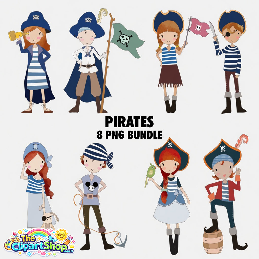 Pirates Clipart PNG Bundle