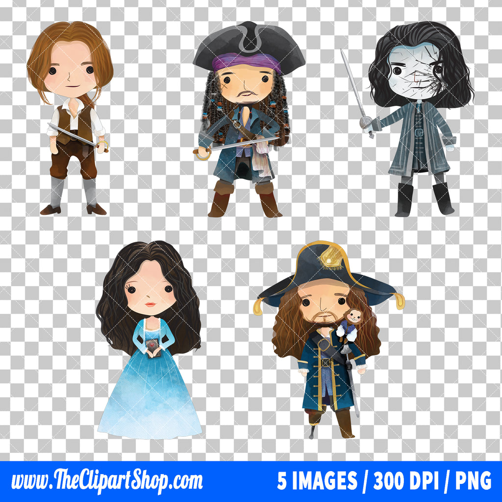 Pirates of the Caribbean Clipart PNG Bundle