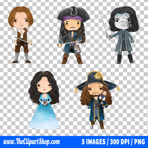 Pirates of the Caribbean Clipart PNG Bundle