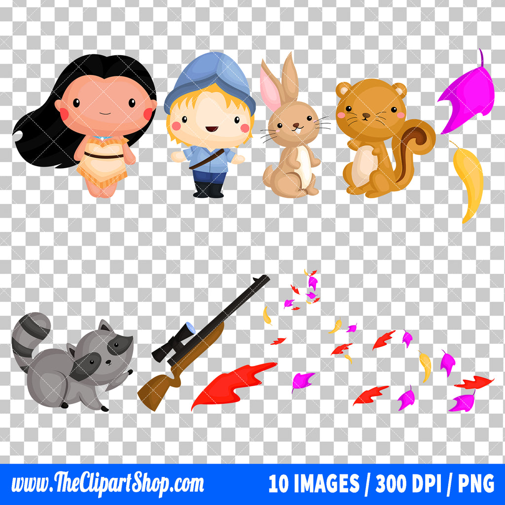 Pocahontas Clipart PNG Bundle