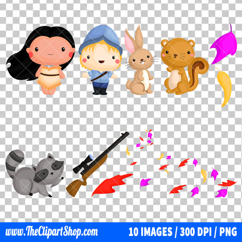 Pocahontas Clipart PNG Bundle