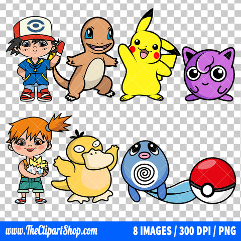 Pokemon Clipart PNG Bundle