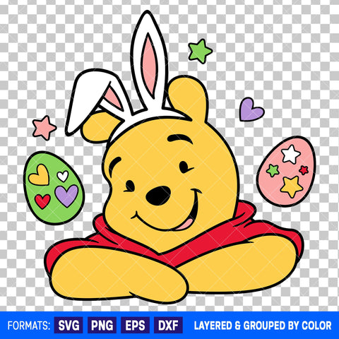 Pooh Easter SVG Cut File for Cricut and Silhouette #2