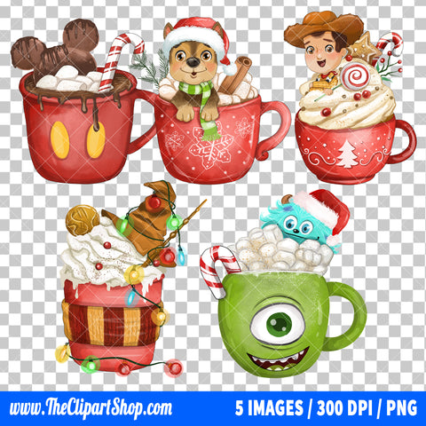 Popular Characters Christmas Clipart PNG Bundle #3