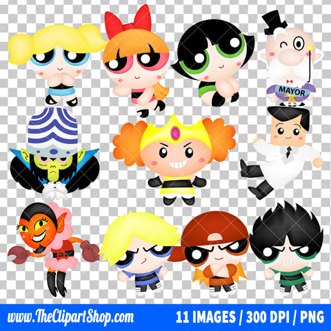 Powerpuff Girls Clipart PNG Bundle