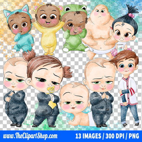 Premium Boss Baby Clipart PNG Bundle