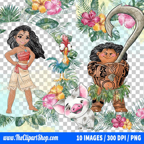 Premium Moana Clipart PNG Bundle