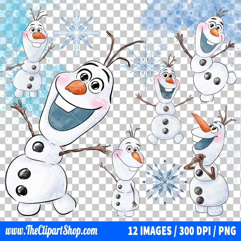 Premium Olaf Frozen Clipart PNG Bundle