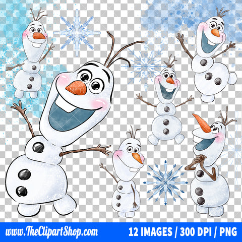 Premium Olaf Frozen Clipart PNG Bundle